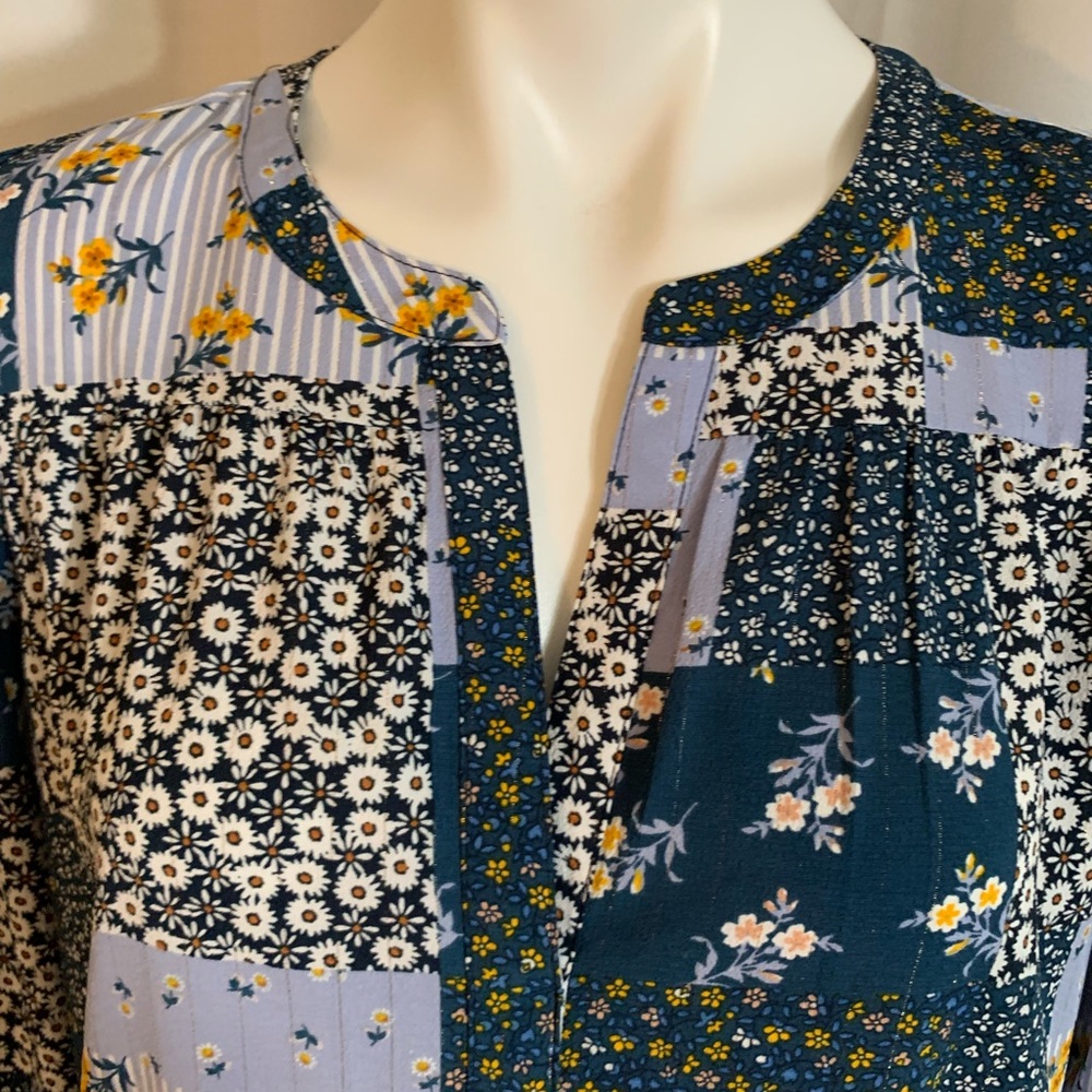 Loft Bohemian Floral Patchwork Pattern Quarter Sl… - image 7